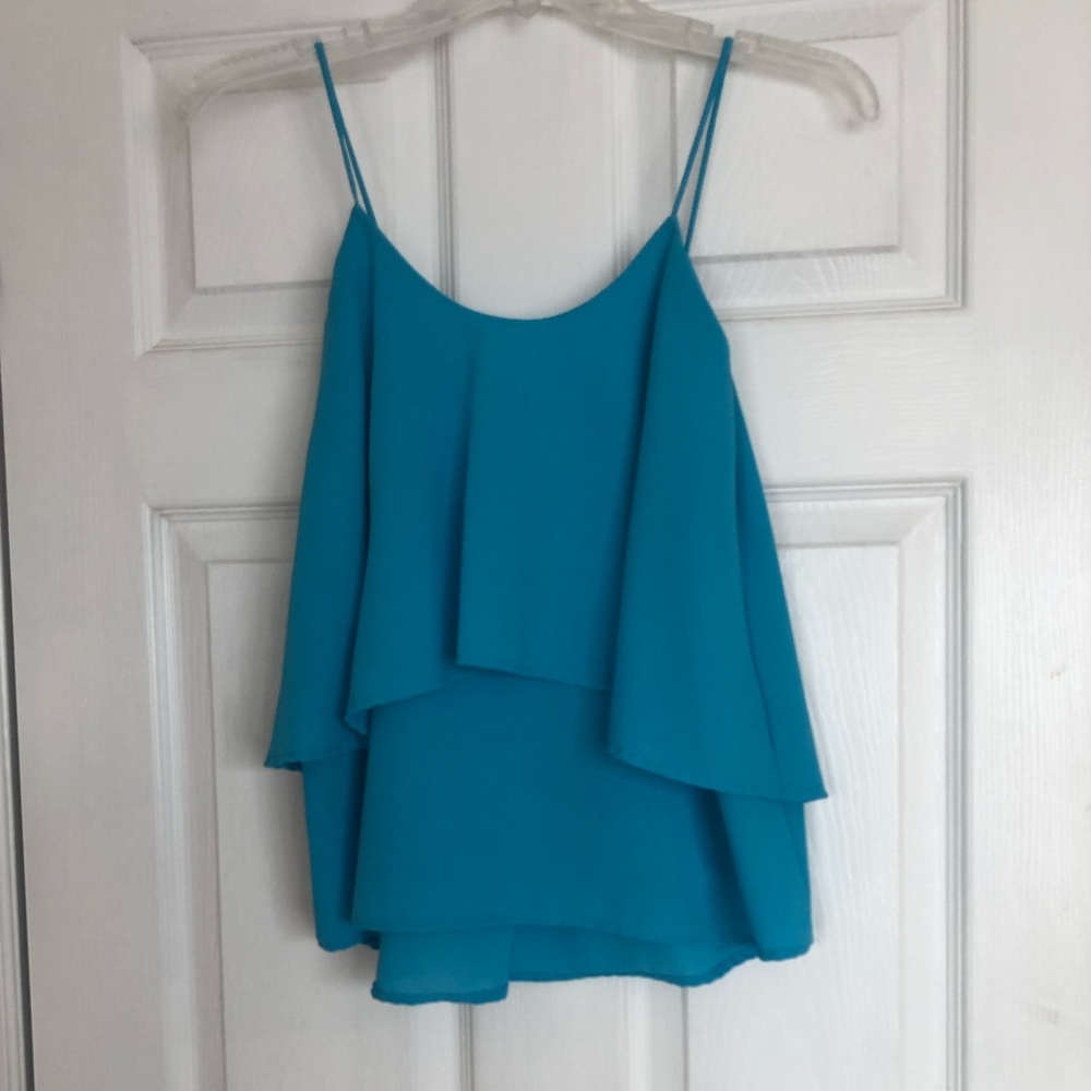 Turquoise flowy top
